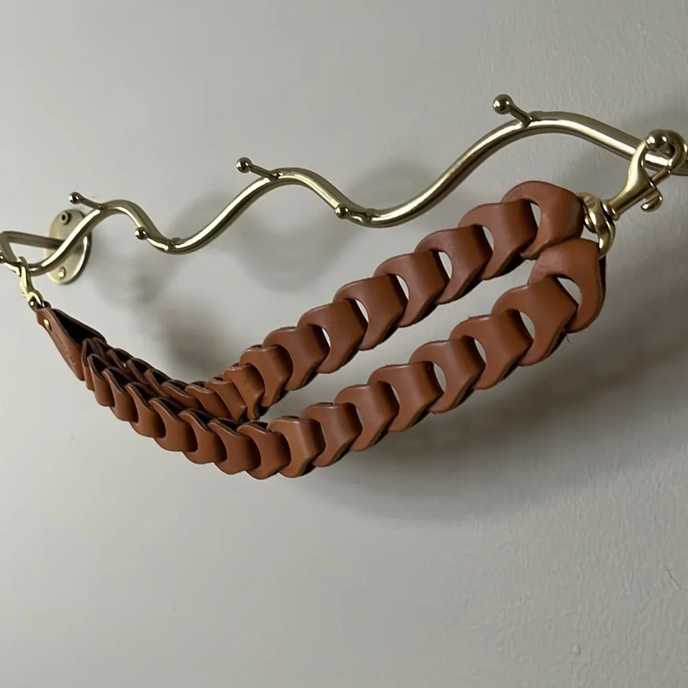 Clare V Double Veg Link Shoulder Bag Strap In Cuoio - Picture 5 of 9